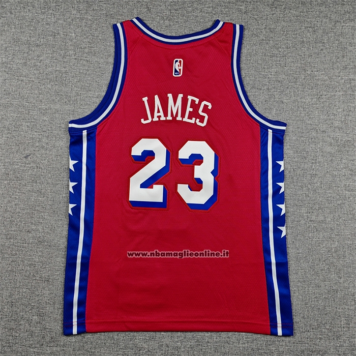 Maglia Bambino Philadelphia 76ers Lebron James No 23 Statement 2025-26 Rosso